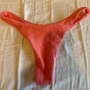Monday Swimwear Coral Textured Byron Thong